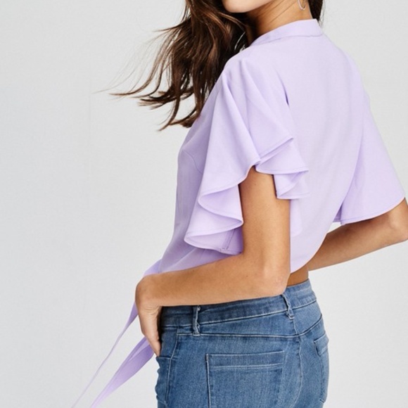 Lavender Ruffle Crop Top - Picture 10 of 10